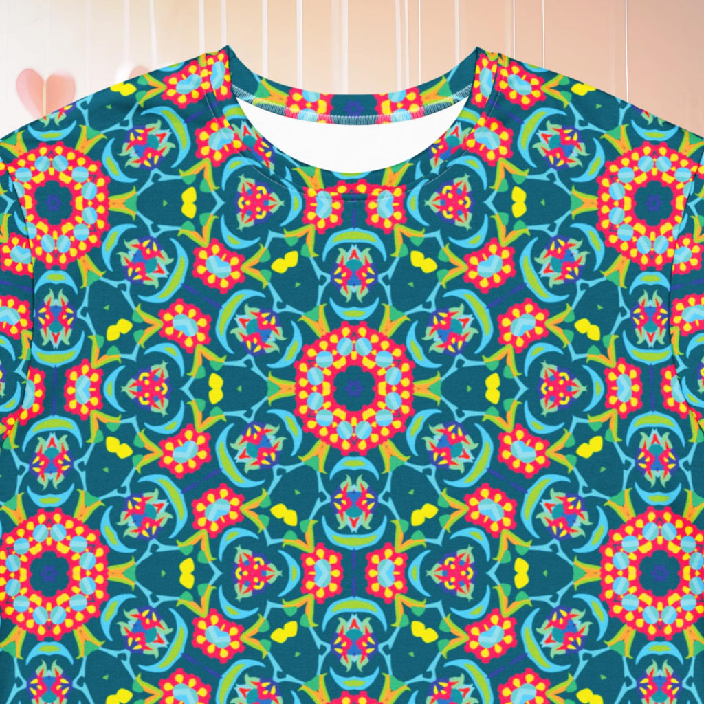 Vibrant Apparel New Zealand Oversized T-Shirt Dress, Persian Floral Print, Relaxed Fit
