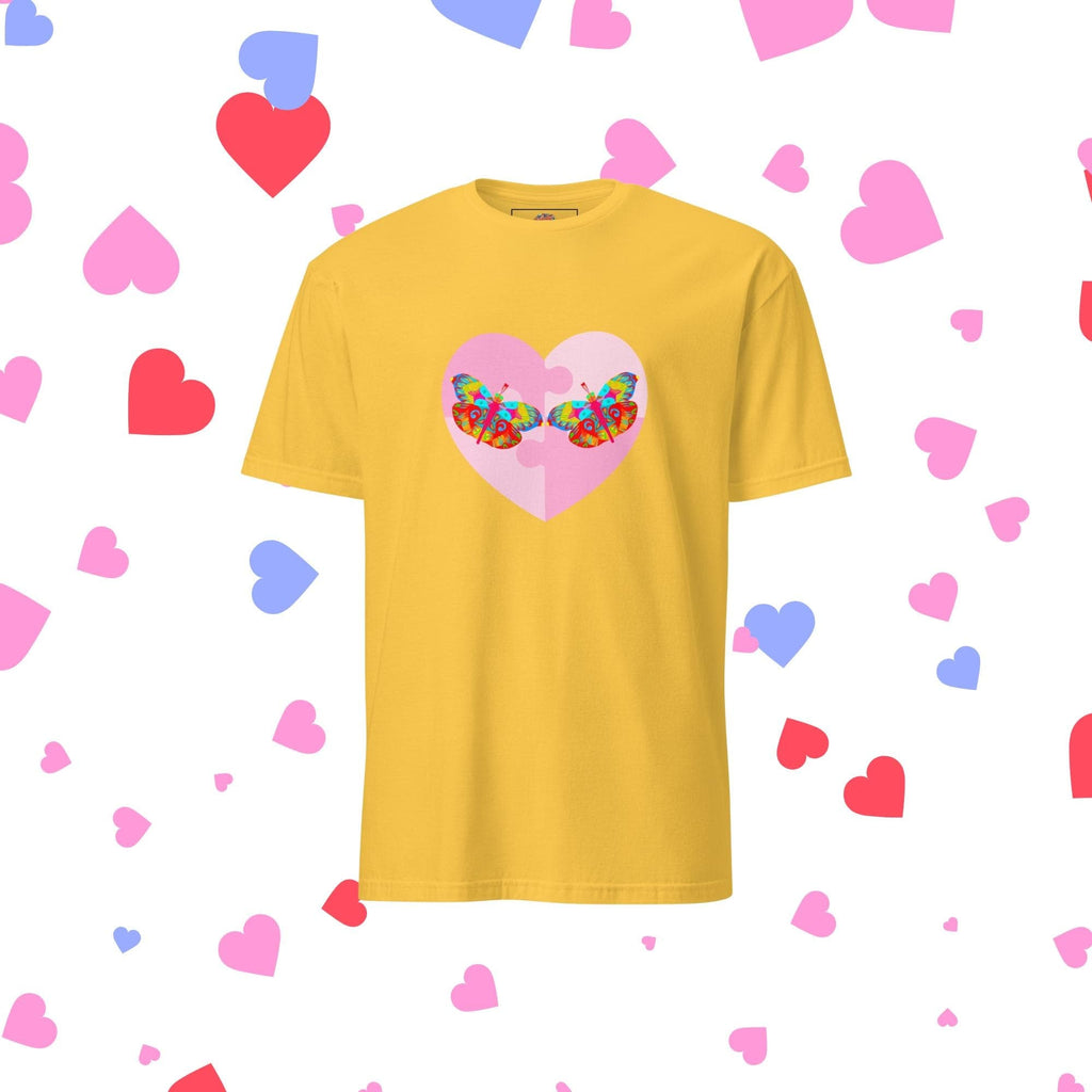 Vibrant Apparel New Zealand Daisy / S US letter Butterfly Heart Graphic Tee, Colorful Love Shirt