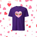 Vibrant Apparel New Zealand Purple / S US letter Butterfly Heart Graphic Tee, Colorful Love Shirt