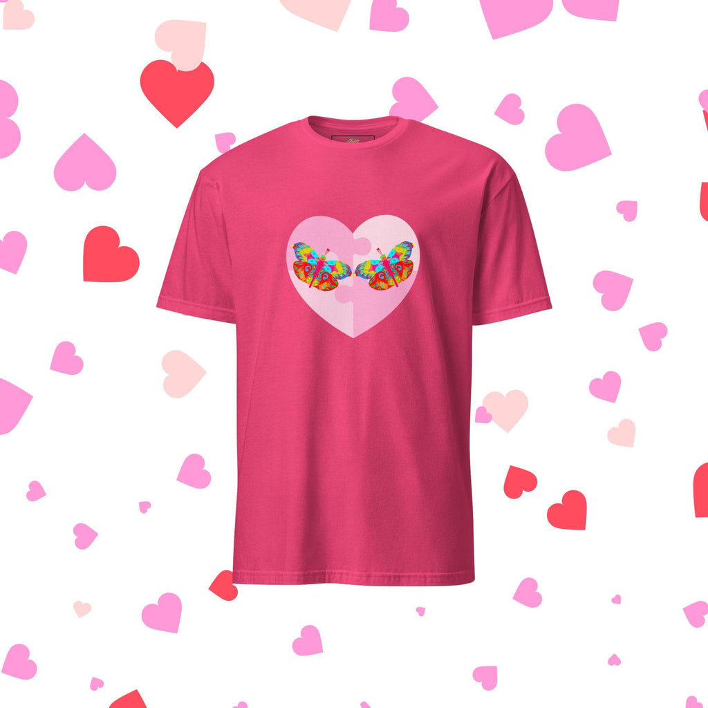 Vibrant Apparel New Zealand Heliconia / S US letter Butterfly Heart Graphic Tee, Colorful Love Shirt