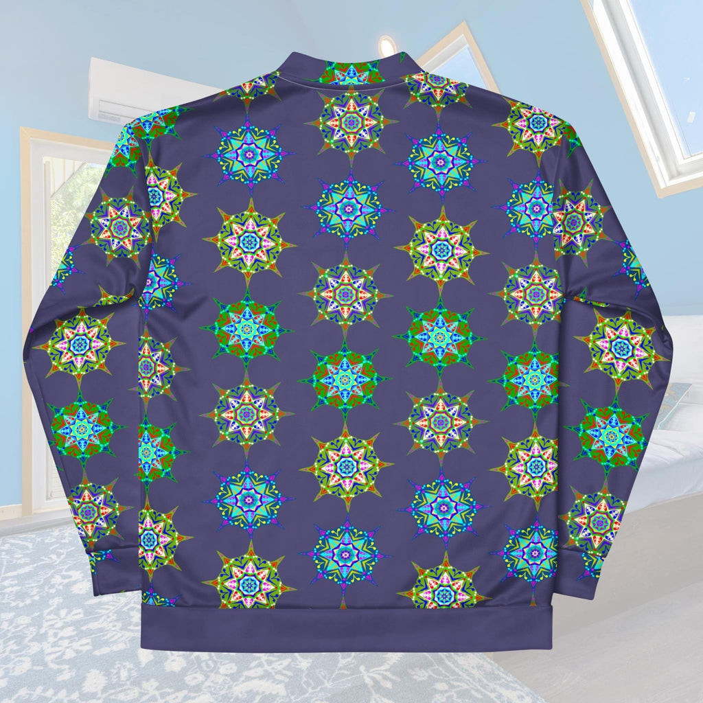 Vibrant Apparel New Zealand Cosmic Starburst Bomber Jacket, Unisex Festival and Streetwear Outerwear