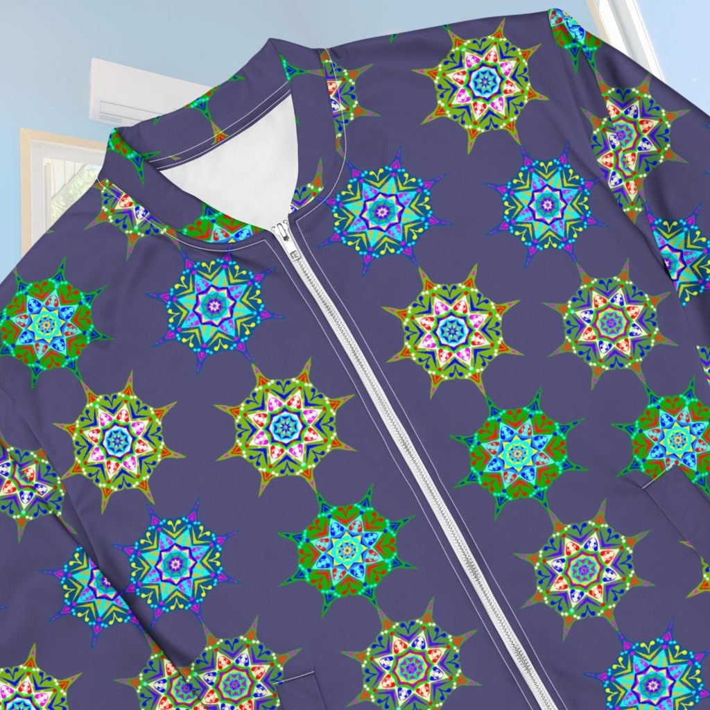 Vibrant Apparel New Zealand Cosmic Starburst Bomber Jacket, Unisex Festival and Streetwear Outerwear