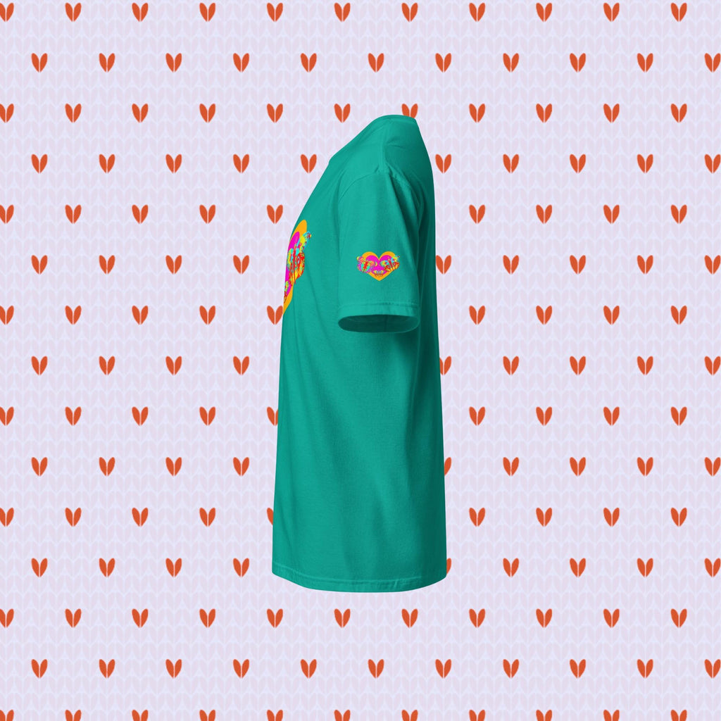 Vibrant Apparel New Zealand Valentine Butterfly Heart Tee, Colorful Love Graphic Shirt for Women & Men