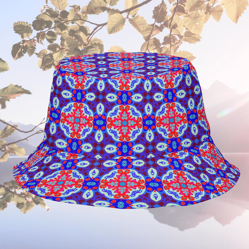 Vibrant Apparel New Zealand Reversible Mandala Bucket Hat, Floral Sun Hat, Streetwear, Moisture Wicking Linen Feel