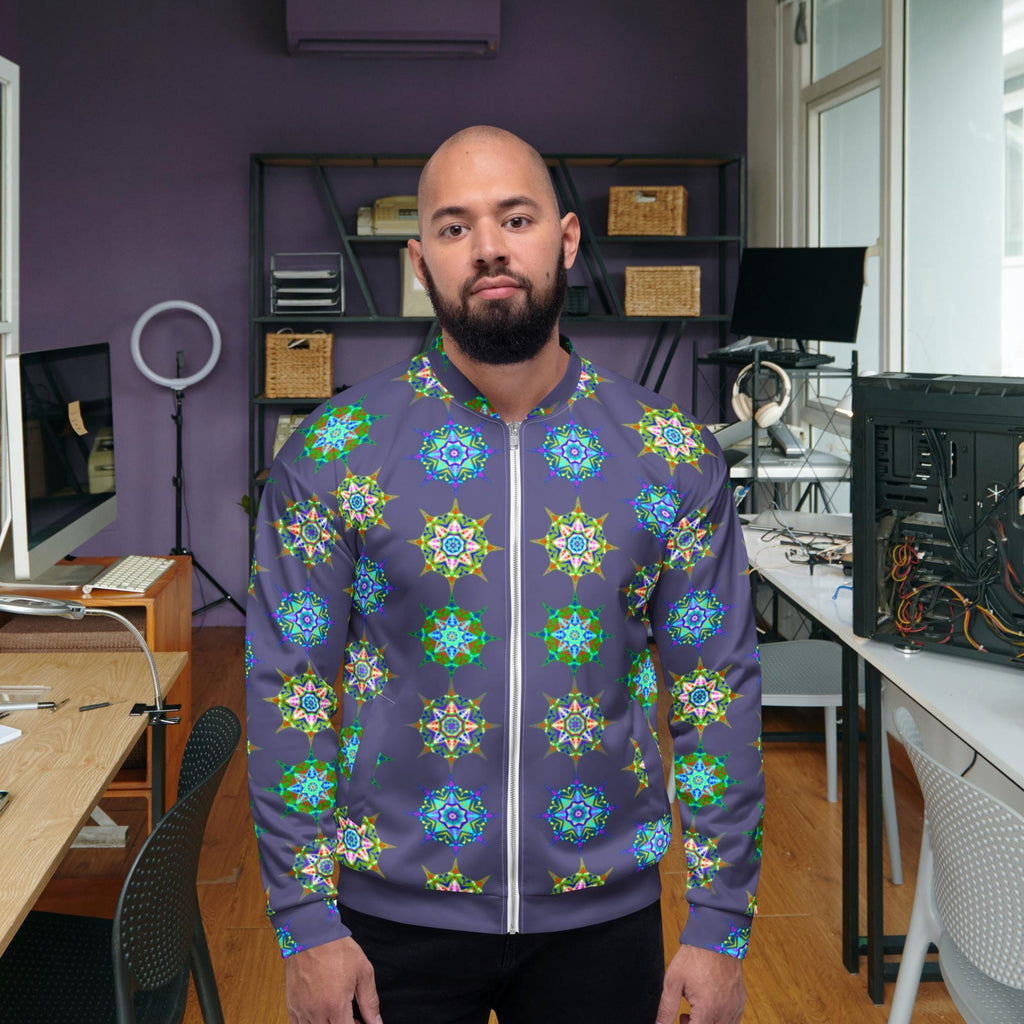 Vibrant Apparel New Zealand Cosmic Starburst Bomber Jacket, Unisex Festival and Streetwear Outerwear