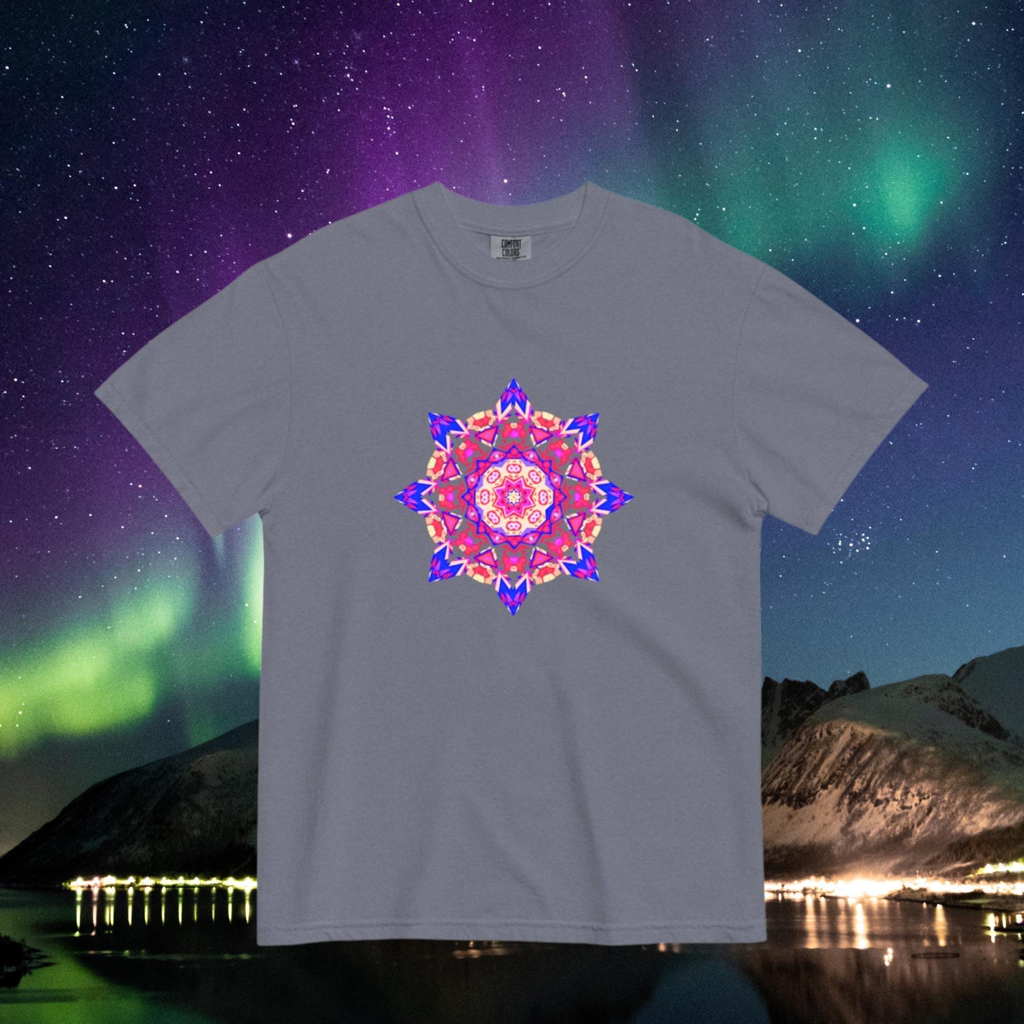 Vibrant Apparel New Zealand Psychedelic Mandala T-Shirt, Sacred Geometry Cosmic Graphic Tee