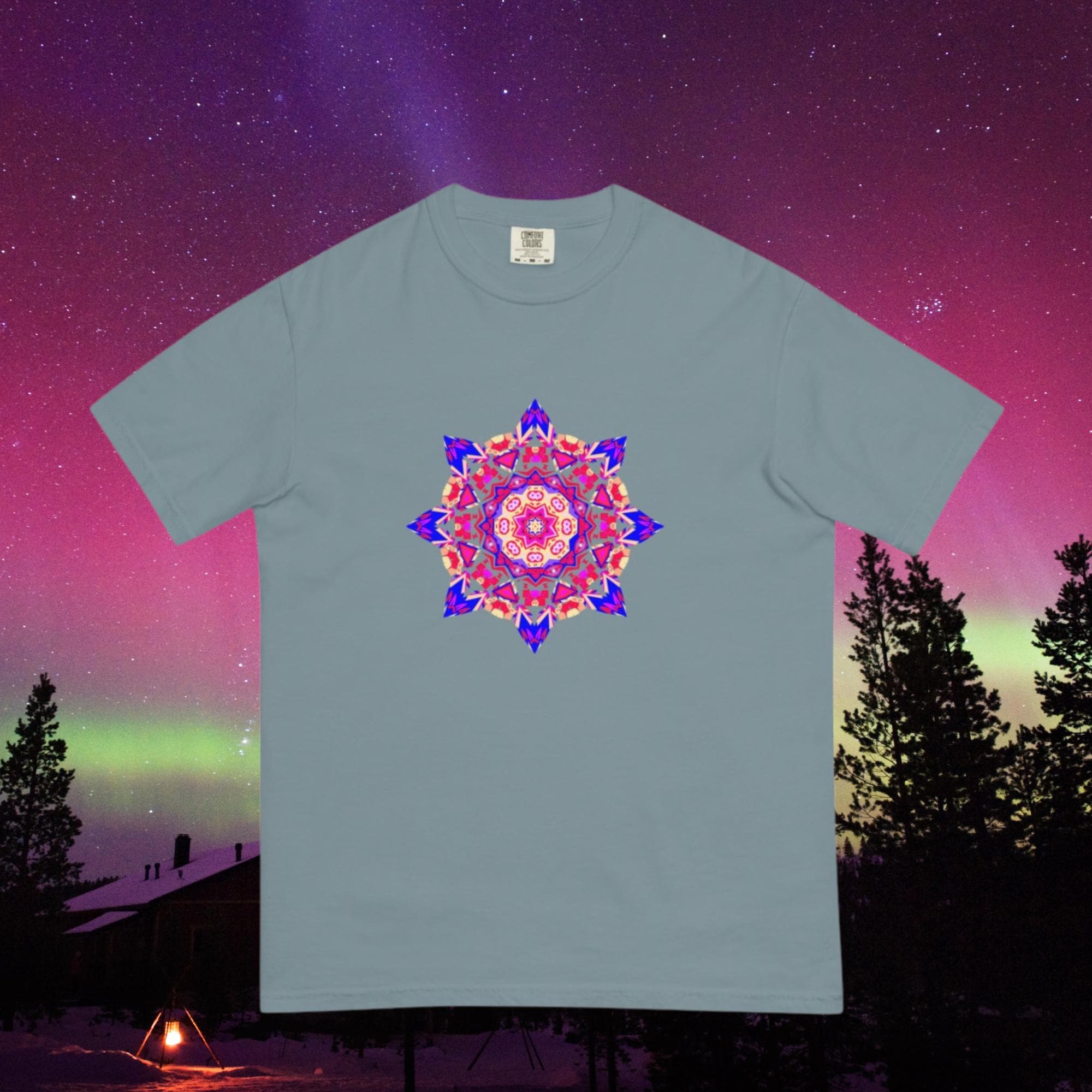 Vibrant Apparel New Zealand Psychedelic Mandala T-Shirt, Sacred Geometry Cosmic Graphic Tee