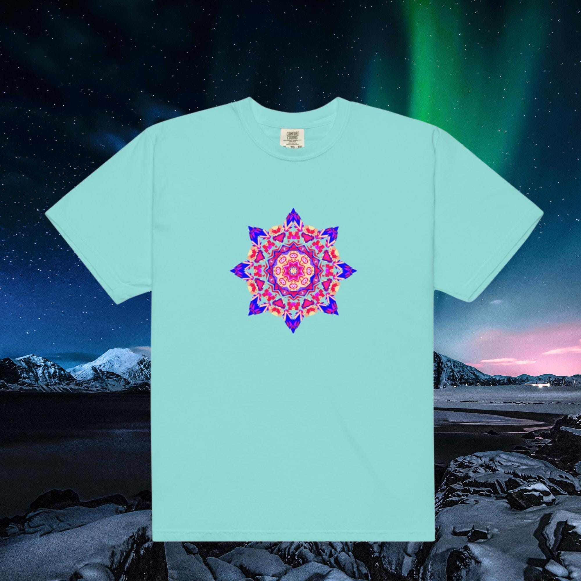 Vibrant Apparel New Zealand Psychedelic Mandala T-Shirt, Sacred Geometry Cosmic Graphic Tee