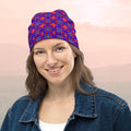 Vibrant Apparel New Zealand Geometric Knit Beanie, Colorful Kaleidoscope Pattern