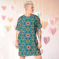 Vibrant Apparel New Zealand Oversized T-Shirt Dress, Persian Floral Print, Relaxed Fit
