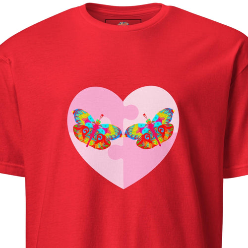 Vibrant Apparel New Zealand Butterfly Heart Graphic Tee, Colorful Love Shirt