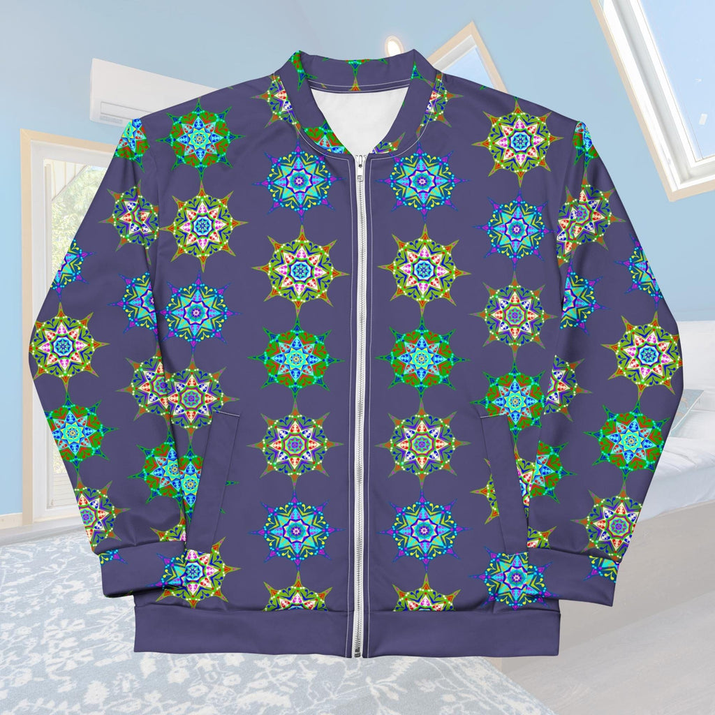 Vibrant Apparel New Zealand Cosmic Starburst Bomber Jacket, Unisex Festival and Streetwear Outerwear