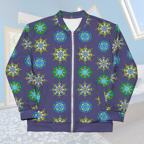 Vibrant Apparel New Zealand Cosmic Starburst Bomber Jacket, Unisex Festival and Streetwear Outerwear