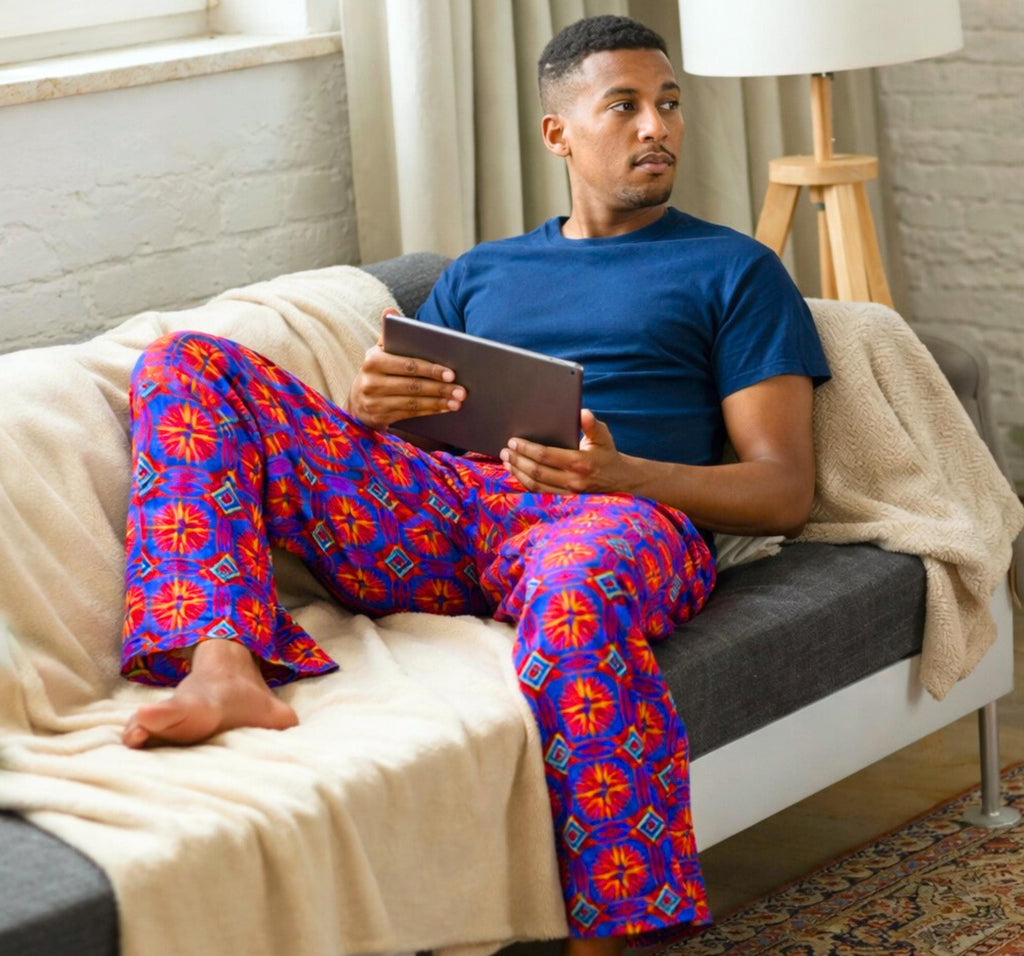 Vibrant Apparel New Zealand Boho Palazzo Pants, All Over Print Flowy Loungewear, Drawstring Pockets