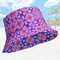 Vibrant Apparel New Zealand Reversible Mandala Bucket Hat, Floral Sun Hat, Streetwear, Moisture Wicking Linen Feel