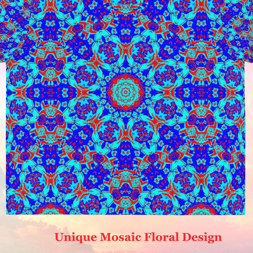 Vibrant Apparel New Zealand Mosaic Floral Crop Tee – Women's Colorful Print, Boho Festival Top