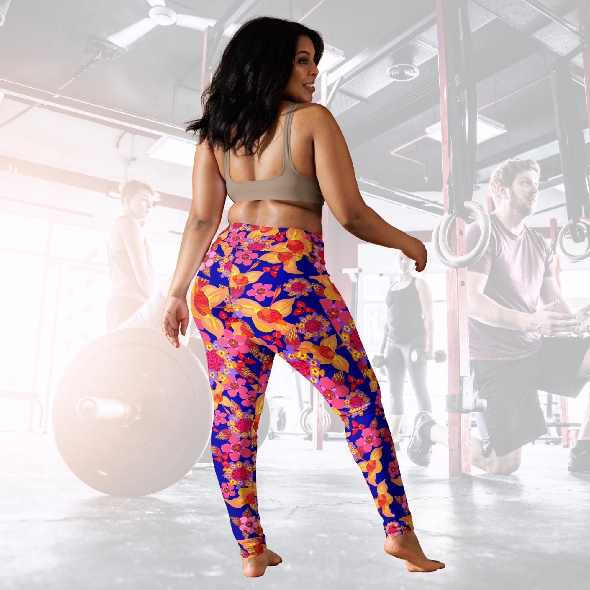Vibrant Apparel New Zealand Orange Purple Yoga Leggings