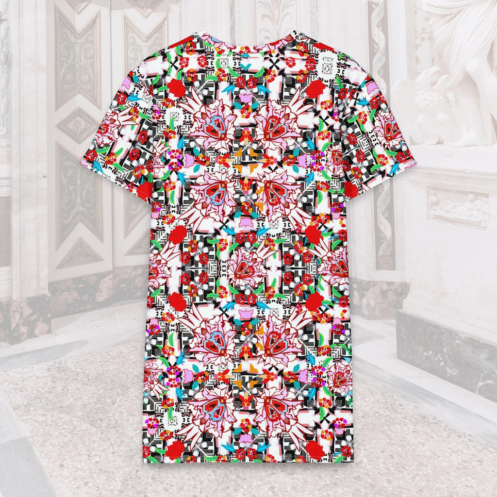 Vibrant Apparel New Zealand Floral Maze Cotton t-shirt dress