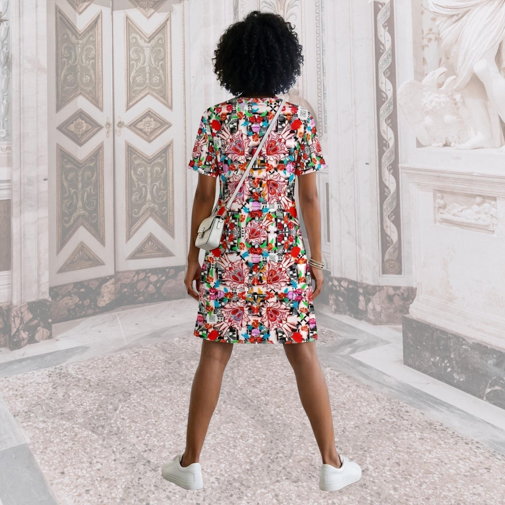 Vibrant Apparel New Zealand Floral Maze Cotton t-shirt dress