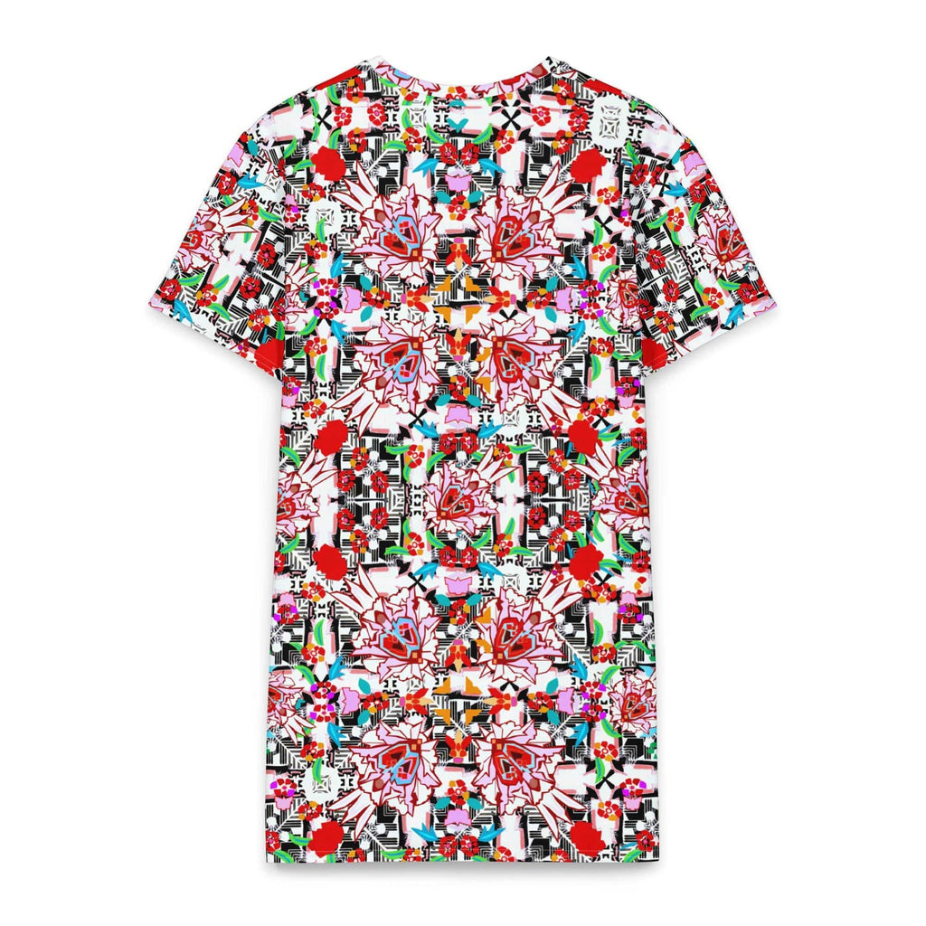 Vibrant Apparel New Zealand Floral Maze Cotton t-shirt dress