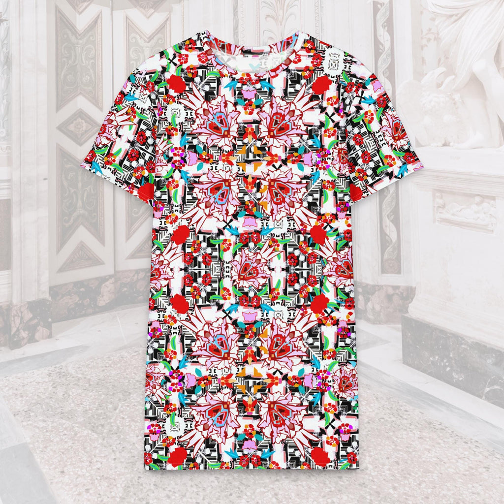 Vibrant Apparel New Zealand Floral Maze Cotton t-shirt dress