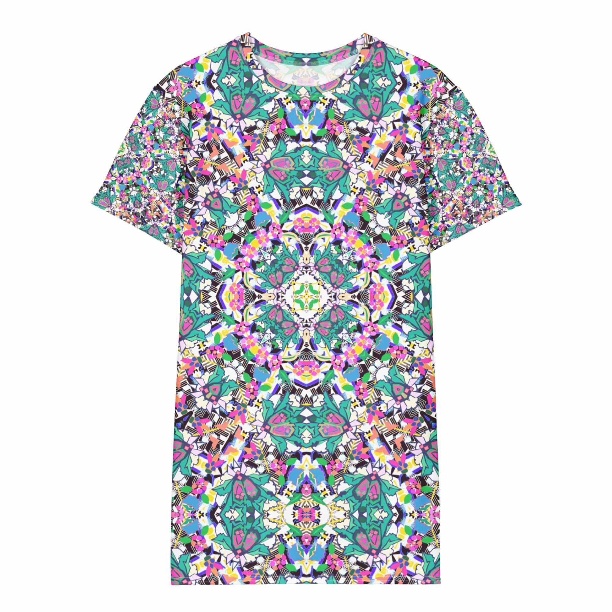 Vibrant Apparel New Zealand 2XS Kaleido Star Cotton T-Shirt Dress