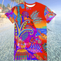 Vibrant Apparel New Zealand 2XS 🌴 Tropical Psychedelic All-Over Print T-Shirt Dress