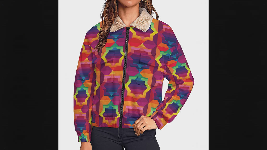 Moroccan Multicolor Pocket Fleece Jacket | Vibrant Apparel NZ