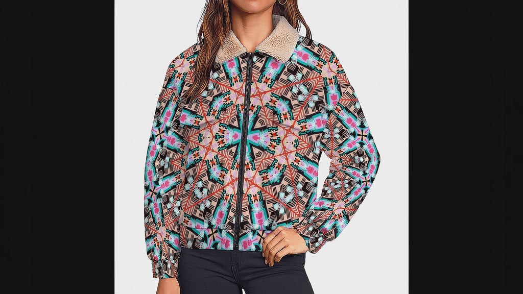 Aztec Kaleidoscope Pocket Fleece Jacket | Vibrant Apparel NZ