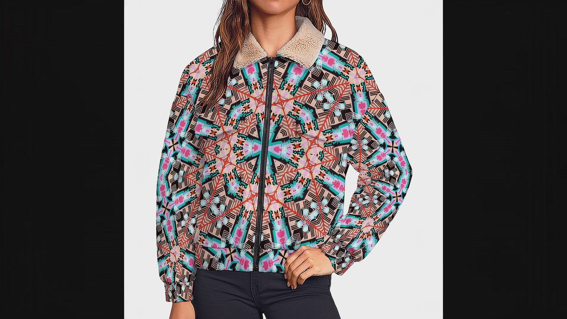 Aztec Kaleidoscope Pocket Fleece Jacket | Vibrant Apparel NZ