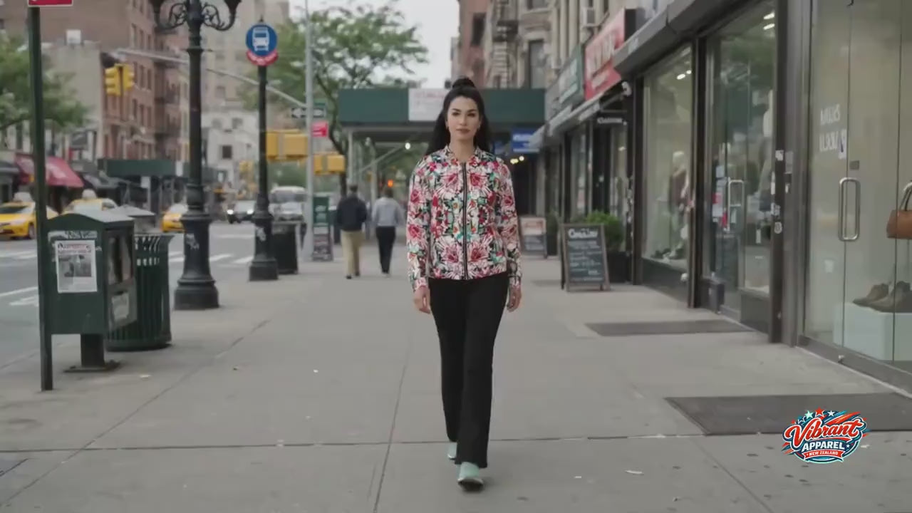 Floral Maze Bomber Jacket | Vibrant Apparel NZ