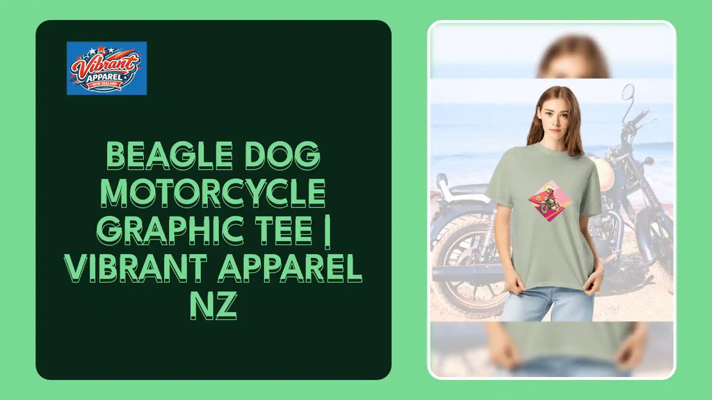 Beagle Dog Motorcycle Graphic Tee | Vibrant Apparel NZ by@Outfy